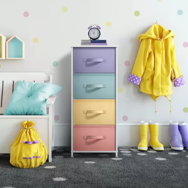 imageSorbus Dresser Storage Tower Organizer Drawers for Closet Boys ampamp Girls Bedroom Bedside Furniture Chest for Home College Dorm Steel Frame Wood Top Fabric BinsPinkPastel