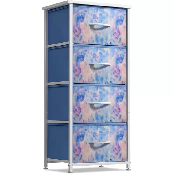 imageSorbus Dresser Storage Tower Organizer Drawers for Closet Boys ampamp Girls Bedroom Bedside Furniture Chest for Home College Dorm Steel Frame Wood Top Fabric BinsPinkBlue Tiedye