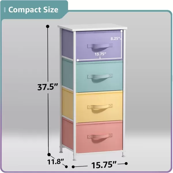 imageSorbus Dresser Storage Tower Organizer Drawers for Closet Boys ampamp Girls Bedroom Bedside Furniture Chest for Home College Dorm Steel Frame Wood Top Fabric BinsPinkPastel