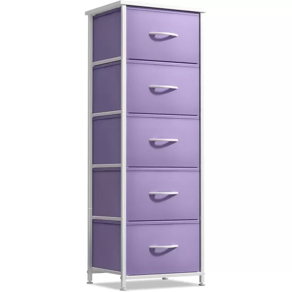 imageSorbus Dresser Storage Tower Organizer Drawers for Closet Boys ampamp Girls Bedroom Bedside Furniture Chest for Home College Dorm Steel Frame Wood Top Fabric BinsPinkPurple