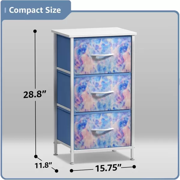 imageSorbus Dresser Storage Tower Organizer Drawers for Closet Boys ampamp Girls Bedroom Bedside Furniture Chest for Home College Dorm Steel Frame Wood Top Fabric BinsPinkBlue Tiedye