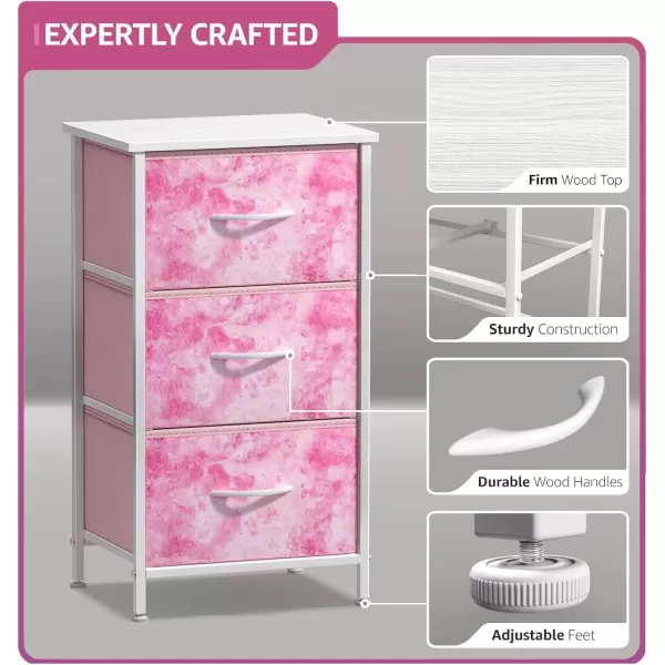 imageSorbus Dresser Storage Tower Organizer Drawers for Closet Boys ampamp Girls Bedroom Bedside Furniture Chest for Home College Dorm Steel Frame Wood Top Fabric BinsPinkPink Tiedye