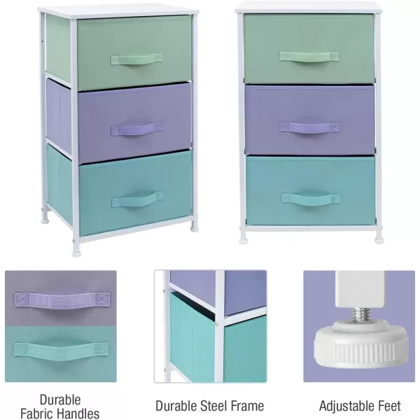 imageSorbus Dresser Storage Tower Organizer Drawers for Closet Boys ampamp Girls Bedroom Bedside Furniture Chest for Home College Dorm Steel Frame Wood Top Fabric BinsPinkPastel