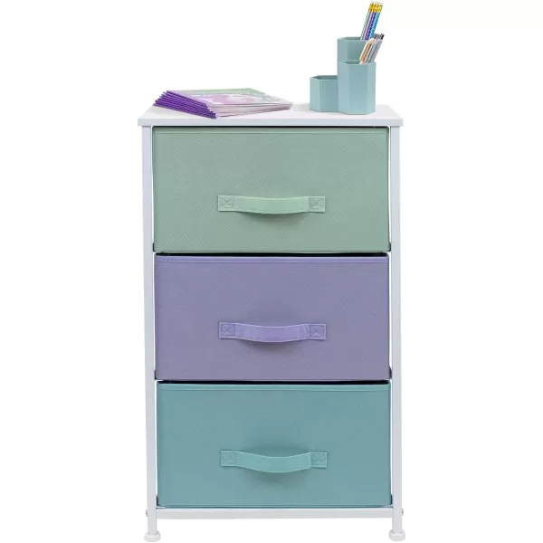 imageSorbus Dresser Storage Tower Organizer Drawers for Closet Boys ampamp Girls Bedroom Bedside Furniture Chest for Home College Dorm Steel Frame Wood Top Fabric BinsPinkPastel