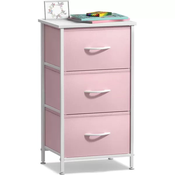 imageSorbus Dresser Storage Tower Organizer Drawers for Closet Boys ampamp Girls Bedroom Bedside Furniture Chest for Home College Dorm Steel Frame Wood Top Fabric BinsPinkPink