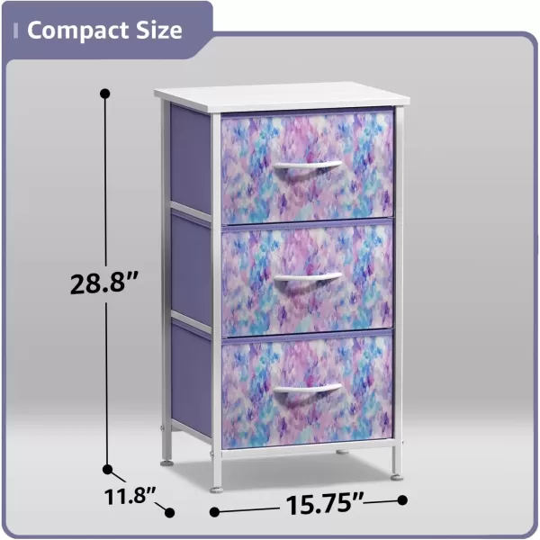 imageSorbus Dresser Storage Tower Organizer Drawers for Closet Boys ampamp Girls Bedroom Bedside Furniture Chest for Home College Dorm Steel Frame Wood Top Fabric BinsPinkPurple Tiedye