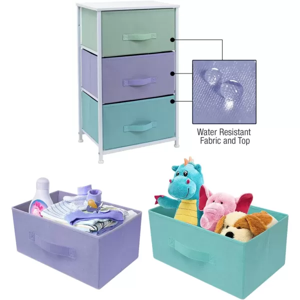 imageSorbus Dresser Storage Tower Organizer Drawers for Closet Boys ampamp Girls Bedroom Bedside Furniture Chest for Home College Dorm Steel Frame Wood Top Fabric BinsPinkPastel
