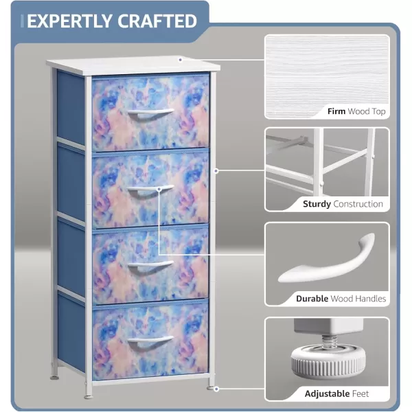 imageSorbus Dresser Storage Tower Organizer Drawers for Closet Boys ampamp Girls Bedroom Bedside Furniture Chest for Home College Dorm Steel Frame Wood Top Fabric BinsPinkBlue Tiedye
