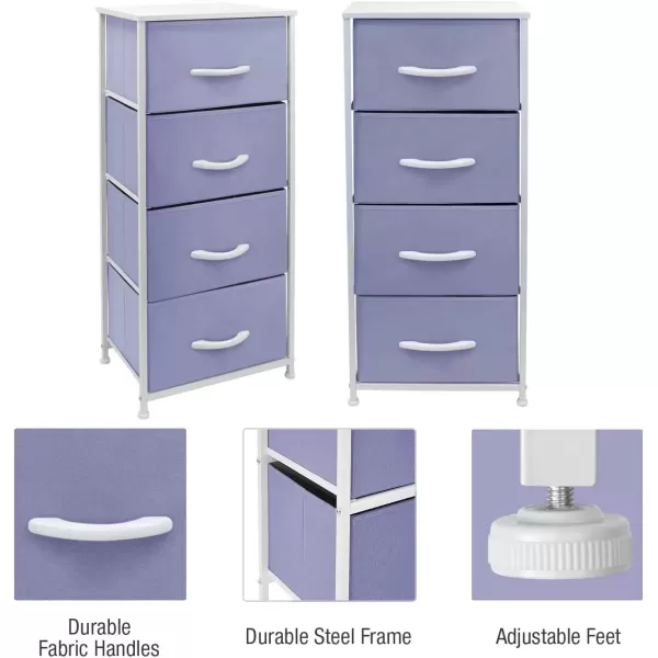 imageSorbus Dresser Storage Tower Organizer Drawers for Closet Boys ampamp Girls Bedroom Bedside Furniture Chest for Home College Dorm Steel Frame Wood Top Fabric BinsPinkPurple