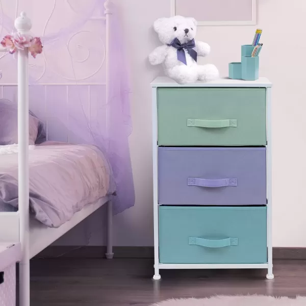 imageSorbus Dresser Storage Tower Organizer Drawers for Closet Boys ampamp Girls Bedroom Bedside Furniture Chest for Home College Dorm Steel Frame Wood Top Fabric BinsPinkPastel