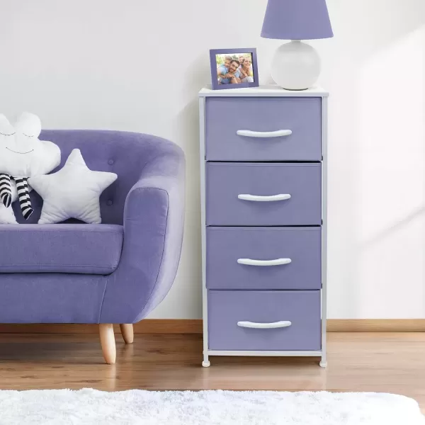 imageSorbus Dresser Storage Tower Organizer Drawers for Closet Boys ampamp Girls Bedroom Bedside Furniture Chest for Home College Dorm Steel Frame Wood Top Fabric BinsPinkPurple