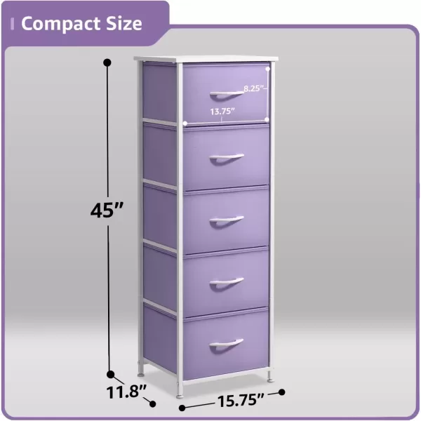imageSorbus Dresser Storage Tower Organizer Drawers for Closet Boys ampamp Girls Bedroom Bedside Furniture Chest for Home College Dorm Steel Frame Wood Top Fabric BinsPinkPurple