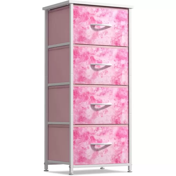 imageSorbus Dresser Storage Tower Organizer Drawers for Closet Boys ampamp Girls Bedroom Bedside Furniture Chest for Home College Dorm Steel Frame Wood Top Fabric BinsPinkPink Tiedye