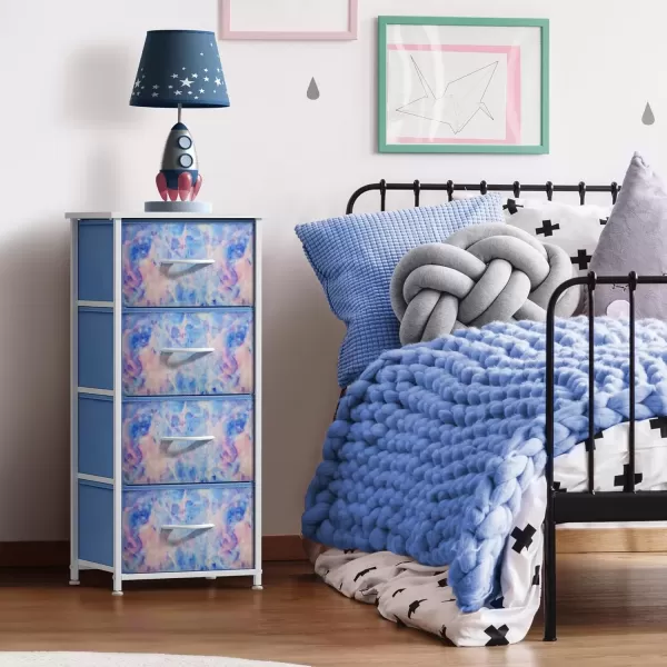 imageSorbus Dresser Storage Tower Organizer Drawers for Closet Boys ampamp Girls Bedroom Bedside Furniture Chest for Home College Dorm Steel Frame Wood Top Fabric BinsPinkBlue Tiedye