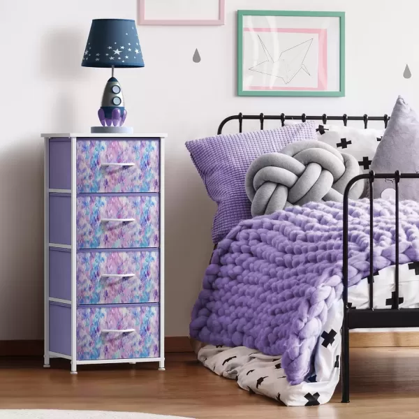 imageSorbus Dresser Storage Tower Organizer Drawers for Closet Boys ampamp Girls Bedroom Bedside Furniture Chest for Home College Dorm Steel Frame Wood Top Fabric BinsPinkPurple Tiedye
