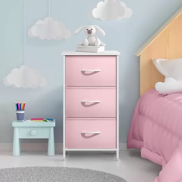 imageSorbus Dresser Storage Tower Organizer Drawers for Closet Boys ampamp Girls Bedroom Bedside Furniture Chest for Home College Dorm Steel Frame Wood Top Fabric BinsPinkPink
