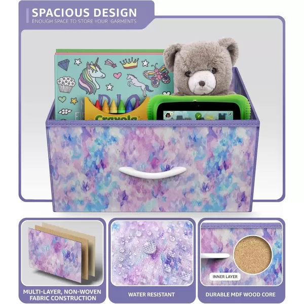 imageSorbus Dresser Storage Tower Organizer Drawers for Closet Boys ampamp Girls Bedroom Bedside Furniture Chest for Home College Dorm Steel Frame Wood Top Fabric BinsPinkPurple Tiedye