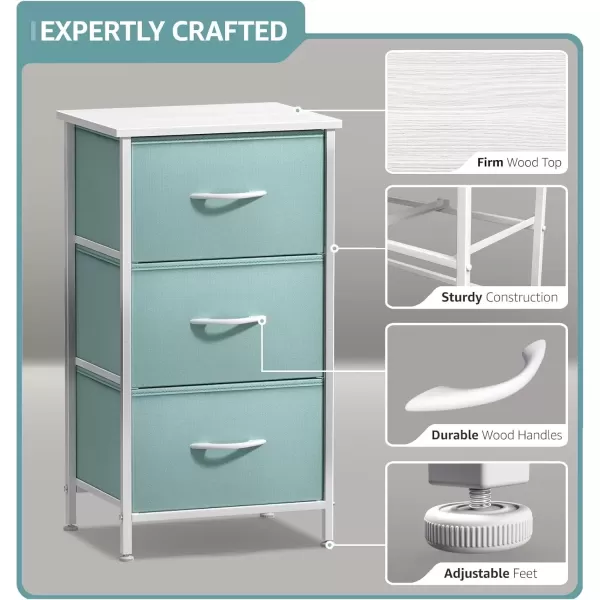 imageSorbus Dresser Storage Tower Organizer Drawers for Closet Boys ampamp Girls Bedroom Bedside Furniture Chest for Home College Dorm Steel Frame Wood Top Fabric BinsPinkAqua