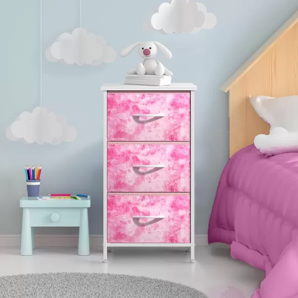 imageSorbus Dresser Storage Tower Organizer Drawers for Closet Boys ampamp Girls Bedroom Bedside Furniture Chest for Home College Dorm Steel Frame Wood Top Fabric BinsPinkPink Tiedye