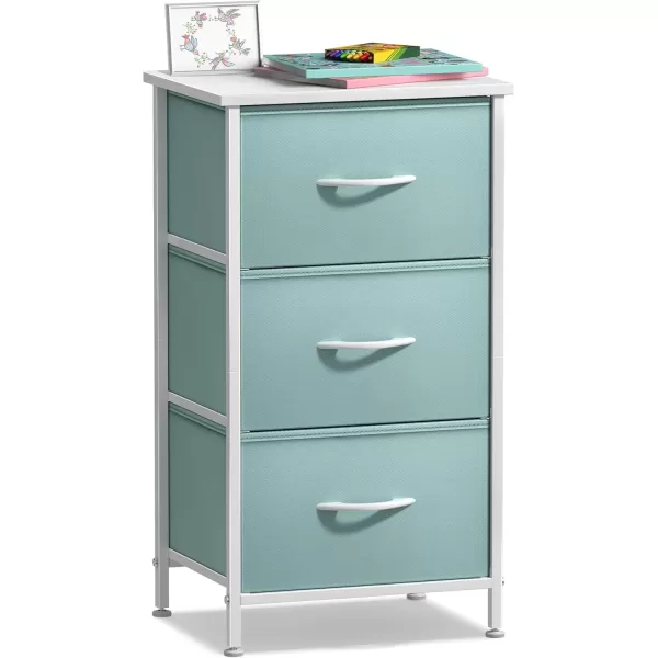 imageSorbus Dresser Storage Tower Organizer Drawers for Closet Boys ampamp Girls Bedroom Bedside Furniture Chest for Home College Dorm Steel Frame Wood Top Fabric BinsPinkAqua