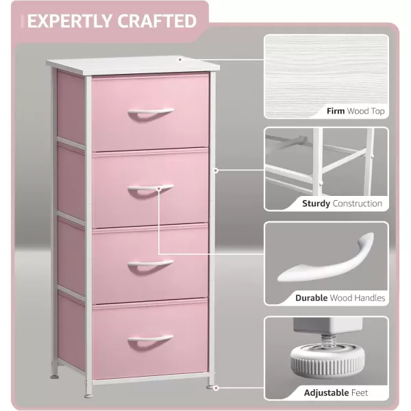 imageSorbus Dresser Storage Tower Organizer Drawers for Closet Boys ampamp Girls Bedroom Bedside Furniture Chest for Home College Dorm Steel Frame Wood Top Fabric BinsPinkPink