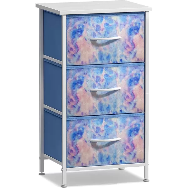 imageSorbus Dresser Storage Tower Organizer Drawers for Closet Boys ampamp Girls Bedroom Bedside Furniture Chest for Home College Dorm Steel Frame Wood Top Fabric BinsPinkBlue Tiedye