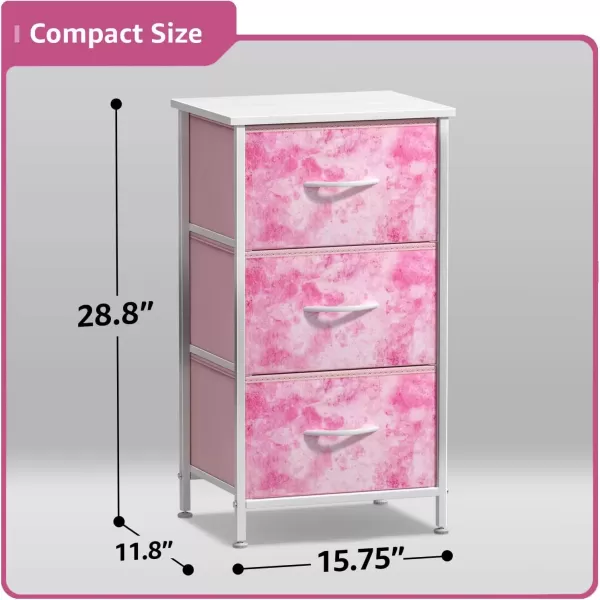 imageSorbus Dresser Storage Tower Organizer Drawers for Closet Boys ampamp Girls Bedroom Bedside Furniture Chest for Home College Dorm Steel Frame Wood Top Fabric BinsPinkPink Tiedye