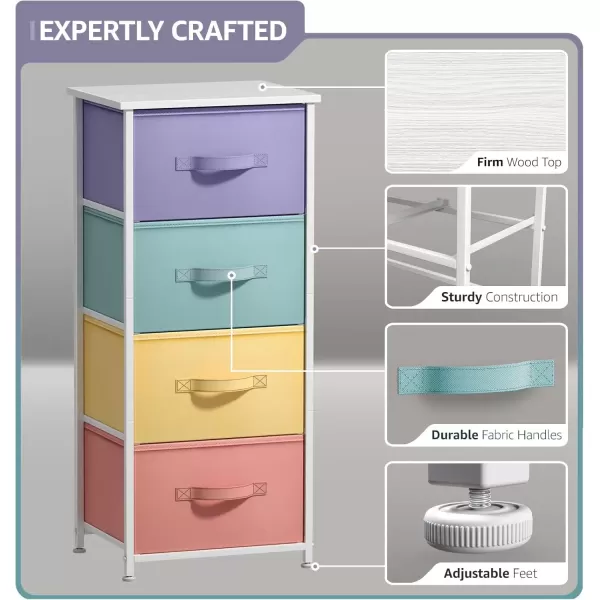 imageSorbus Dresser Storage Tower Organizer Drawers for Closet Boys ampamp Girls Bedroom Bedside Furniture Chest for Home College Dorm Steel Frame Wood Top Fabric BinsPinkPastel