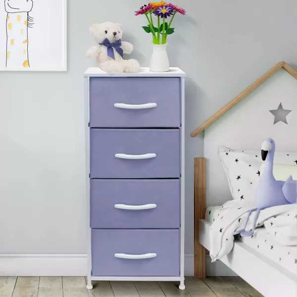 imageSorbus Dresser Storage Tower Organizer Drawers for Closet Boys ampamp Girls Bedroom Bedside Furniture Chest for Home College Dorm Steel Frame Wood Top Fabric BinsPinkPurple