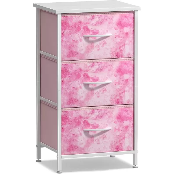 imageSorbus Dresser Storage Tower Organizer Drawers for Closet Boys ampamp Girls Bedroom Bedside Furniture Chest for Home College Dorm Steel Frame Wood Top Fabric BinsPinkPink Tiedye