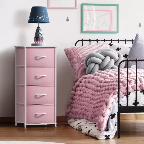 imageSorbus Dresser Storage Tower Organizer Drawers for Closet Boys ampamp Girls Bedroom Bedside Furniture Chest for Home College Dorm Steel Frame Wood Top Fabric BinsPinkPink