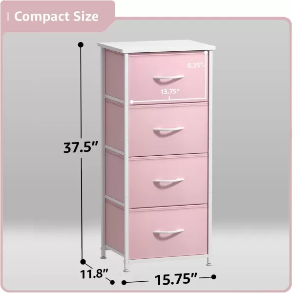 imageSorbus Dresser Storage Tower Organizer Drawers for Closet Boys ampamp Girls Bedroom Bedside Furniture Chest for Home College Dorm Steel Frame Wood Top Fabric BinsPinkPink