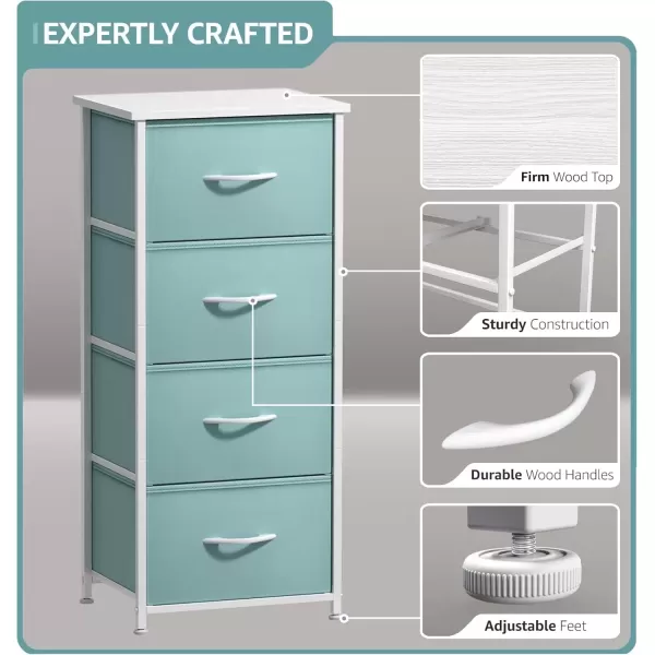 imageSorbus Dresser Storage Tower Organizer Drawers for Closet Boys ampamp Girls Bedroom Bedside Furniture Chest for Home College Dorm Steel Frame Wood Top Fabric BinsPinkAqua