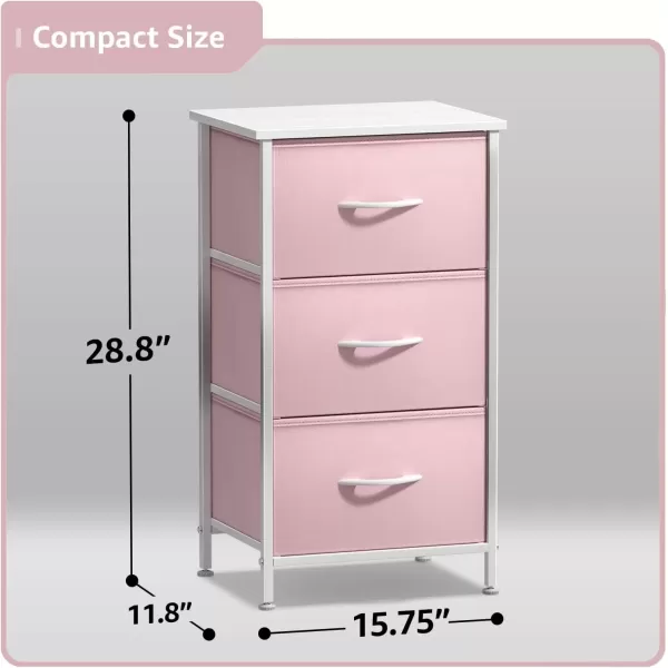 imageSorbus Dresser Storage Tower Organizer Drawers for Closet Boys ampamp Girls Bedroom Bedside Furniture Chest for Home College Dorm Steel Frame Wood Top Fabric BinsPinkPink