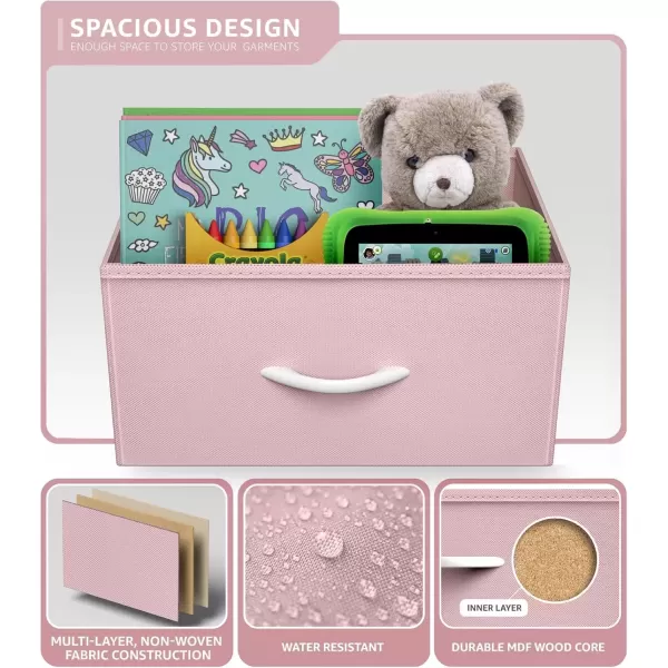 imageSorbus Dresser Storage Tower Organizer Drawers for Closet Boys ampamp Girls Bedroom Bedside Furniture Chest for Home College Dorm Steel Frame Wood Top Fabric BinsPinkPink