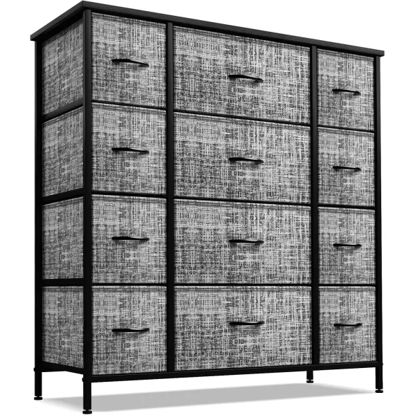 imageSorbus Dresser with 12 Drawers  Chest Organizer Unit with Steel Frame Wood Top ampamp Handle Easy Pull Fabric Bins for Clothes  Large Storage Furniture for Bedroom Hallway Living Room Nursery ampamp Closet
