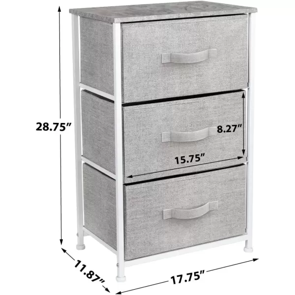 imageSorbus Nightstand with 4 Drawers  Bedside Furniture ampamp Night Stand End Table Dresser with Steel Frame Wood Top Easy Pull Fabric Bins for Home Bedroom Accessories Office ampamp DormGrey