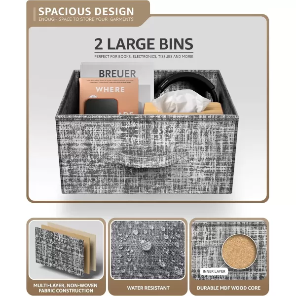 imageSorbus Nightstand with 4 Drawers  Bedside Furniture ampamp Night Stand End Table Dresser with Steel Frame Wood Top Easy Pull Fabric Bins for Home Bedroom Accessories Office ampamp DormGrayBlack
