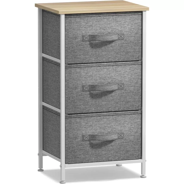 imageSorbus Nightstand with 4 Drawers  Bedside Furniture ampamp Night Stand End Table Dresser with Steel Frame Wood Top Easy Pull Fabric Bins for Home Bedroom Accessories Office ampamp DormBeige