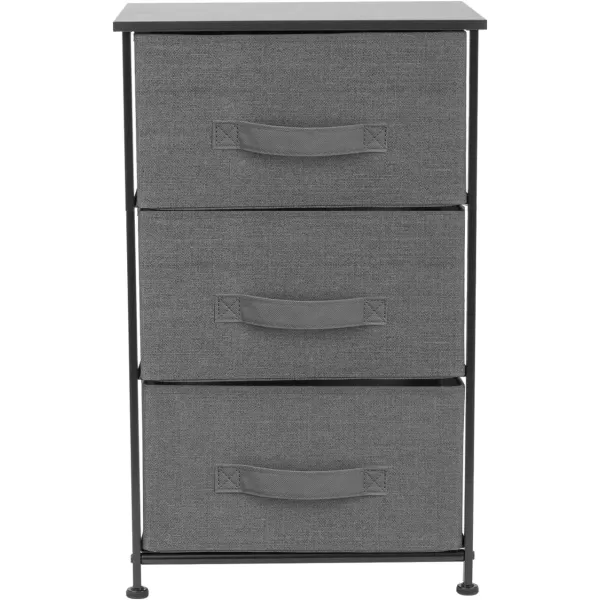 imageSorbus Nightstand with 4 Drawers  Bedside Furniture ampamp Night Stand End Table Dresser with Steel Frame Wood Top Easy Pull Fabric Bins for Home Bedroom Accessories Office ampamp DormBlack
