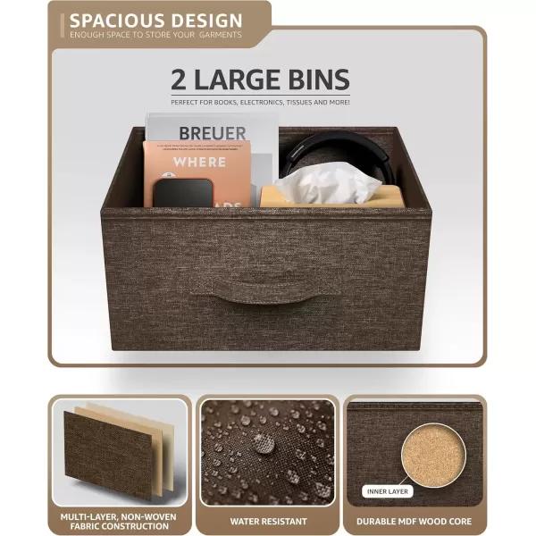 imageSorbus Nightstand with 4 Drawers  Bedside Furniture ampamp Night Stand End Table Dresser with Steel Frame Wood Top Easy Pull Fabric Bins for Home Bedroom Accessories Office ampamp DormBrown