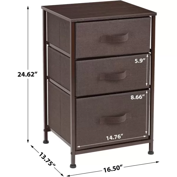 imageSorbus Nightstand with 4 Drawers  Bedside Furniture ampamp Night Stand End Table Dresser with Steel Frame Wood Top Easy Pull Fabric Bins for Home Bedroom Accessories Office ampamp DormBrown