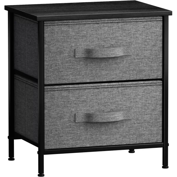 imageSorbus Nightstand with 4 Drawers  Bedside Furniture ampamp Night Stand End Table Dresser with Steel Frame Wood Top Easy Pull Fabric Bins for Home Bedroom Accessories Office ampamp DormBlack