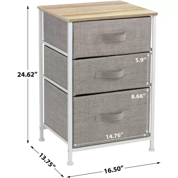 imageSorbus Nightstand with 4 Drawers  Bedside Furniture ampamp Night Stand End Table Dresser with Steel Frame Wood Top Easy Pull Fabric Bins for Home Bedroom Accessories Office ampamp DormBeige
