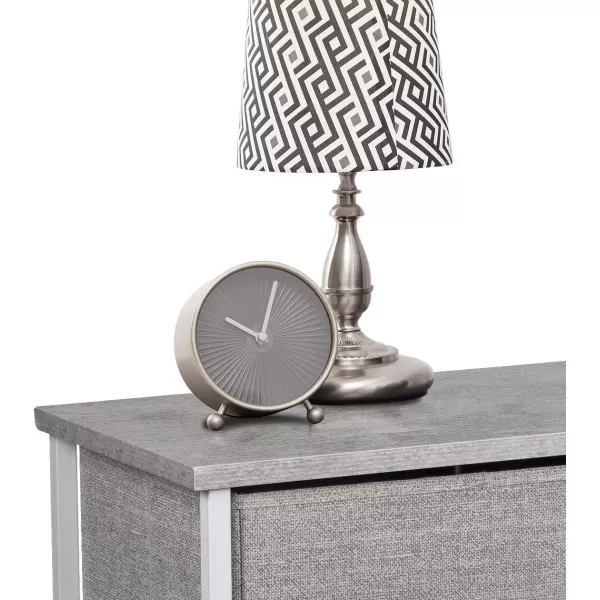 imageSorbus Nightstand with 4 Drawers  Bedside Furniture ampamp Night Stand End Table Dresser with Steel Frame Wood Top Easy Pull Fabric Bins for Home Bedroom Accessories Office ampamp DormGrey