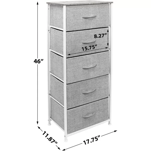 imageSorbus Nightstand with 4 Drawers  Bedside Furniture ampamp Night Stand End Table Dresser with Steel Frame Wood Top Easy Pull Fabric Bins for Home Bedroom Accessories Office ampamp DormGrey