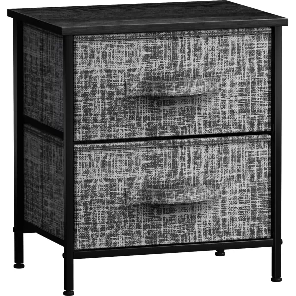 imageSorbus Nightstand with 4 Drawers  Bedside Furniture ampamp Night Stand End Table Dresser with Steel Frame Wood Top Easy Pull Fabric Bins for Home Bedroom Accessories Office ampamp DormGrayBlack