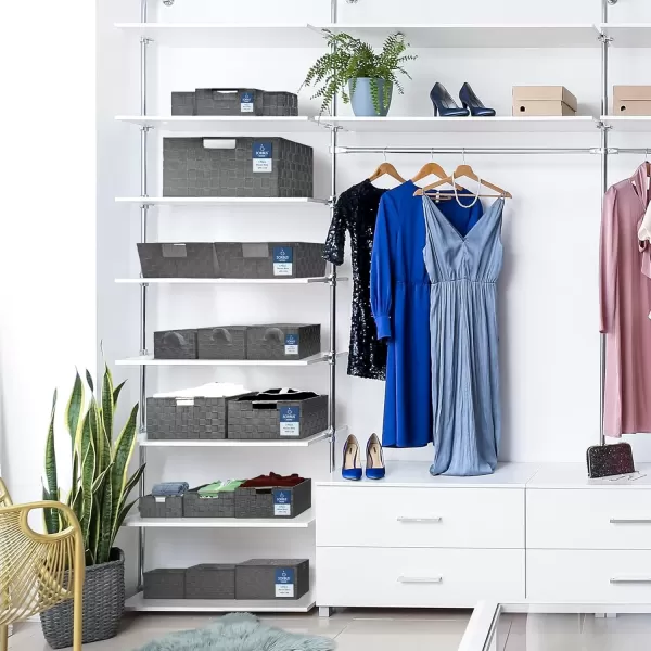 imageSorbus Set of 9 Woven Storage Baskets  Mesh HandWoven Baskets for Organizing Fabric Storage Bins for Linen Closet Organizer Storage Baskets for Shelves Home Organization and Decor BlackGray