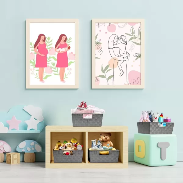 imageSorbus Set of 9 Woven Storage Baskets  Mesh HandWoven Baskets for Organizing Fabric Storage Bins for Linen Closet Organizer Storage Baskets for Shelves Home Organization and Decor BlackGray