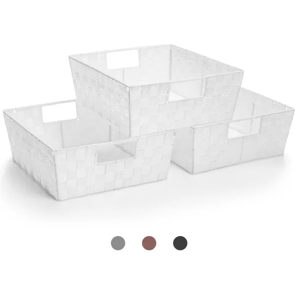 imageSorbus Set of 9 Woven Storage Baskets  Mesh HandWoven Baskets for Organizing Fabric Storage Bins for Linen Closet Organizer Storage Baskets for Shelves Home Organization and Decor BlackWhite